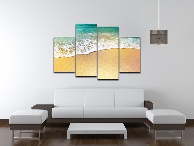 Wave of sea water and sand 4 Split Panel Canvas - Canvas Art Rocks - 3