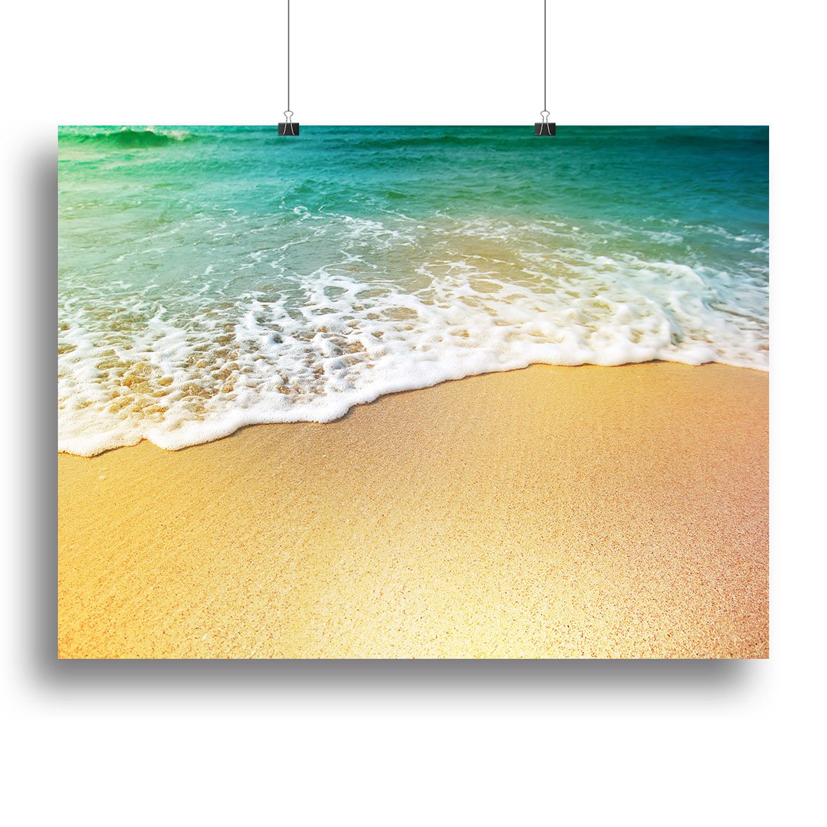 Wave of sea water and sand Canvas Print or Poster