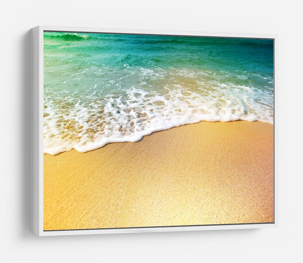 Wave of sea water and sand HD Metal Print - Canvas Art Rocks - 7