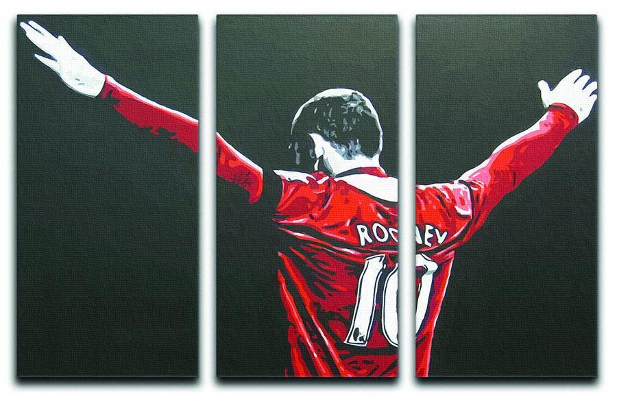 Wayne Rooney 3 Split Panel Canvas Print - Canvas Art Rocks - 1