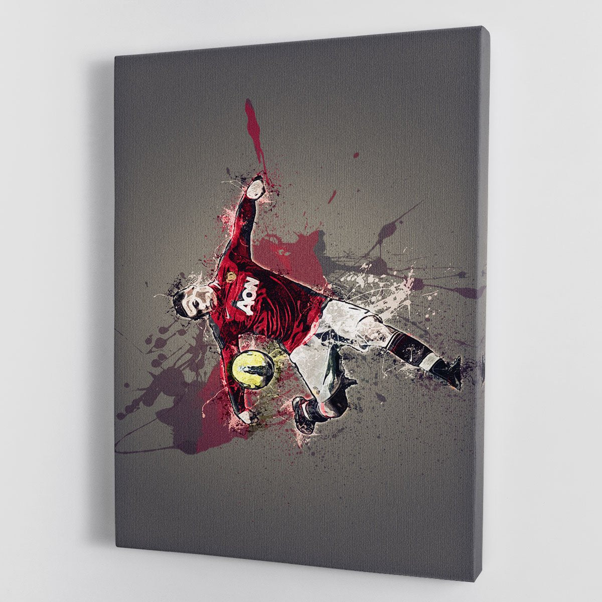 Wayne Rooney Paint Splatter Canvas Print or Poster