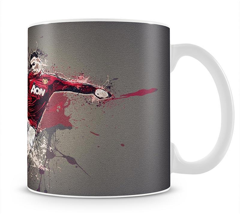 Wayne Rooney Paint Splatter Mug - Canvas Art Rocks - 1