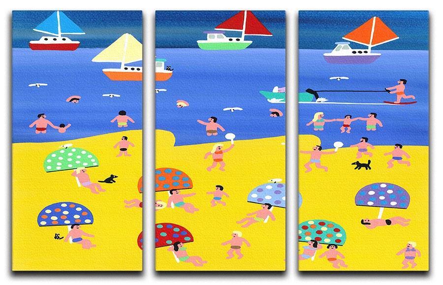 We are on holiday by Gordon Barker 3 Split Panel Canvas Print - Canvas Art Rocks - 1