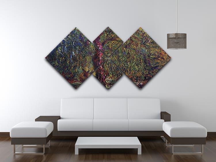 Weeping willow by Monet 4 Square Multi Panel Canvas - Canvas Art Rocks - 3