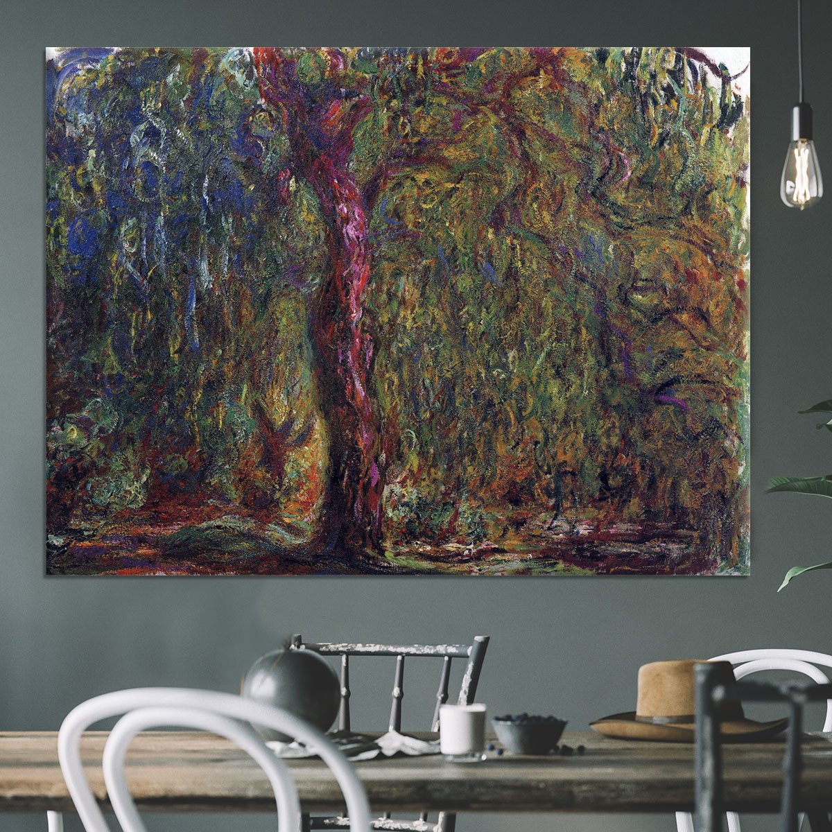 Weeping willow by Monet Canvas Print or Poster
