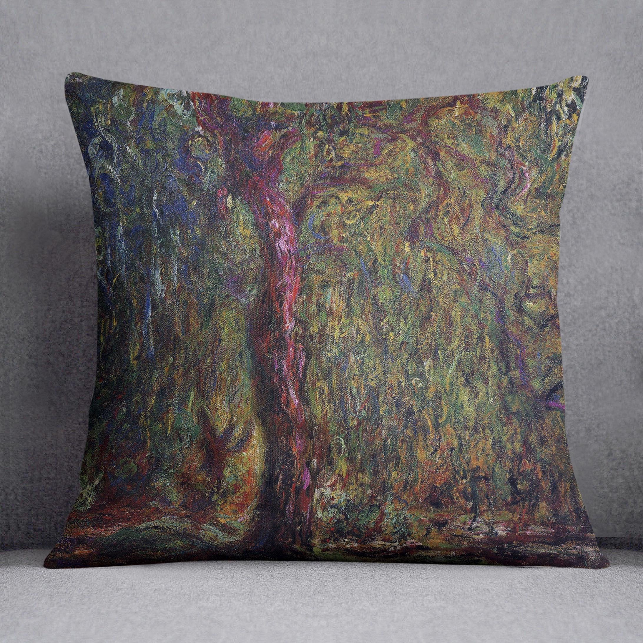 Weeping willow by Monet Throw Pillow