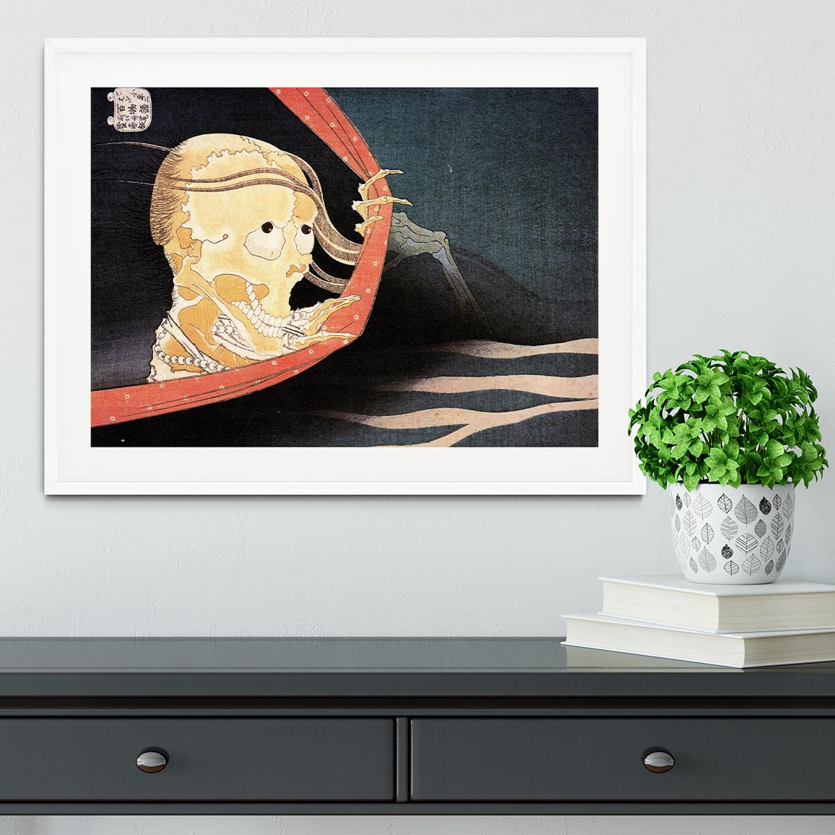 Weird Skeleton by Hokusai Framed Print - Canvas Art Rocks - 5