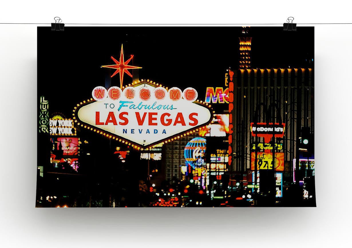 Welcome To Las Vegas At Night Print - Canvas Art Rocks - 2