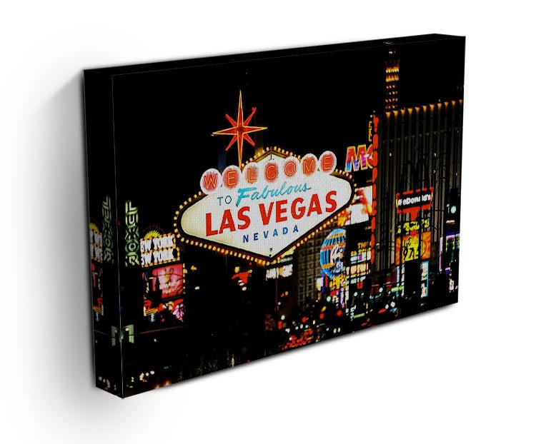 Welcome To Las Vegas At Night Print - Canvas Art Rocks - 3