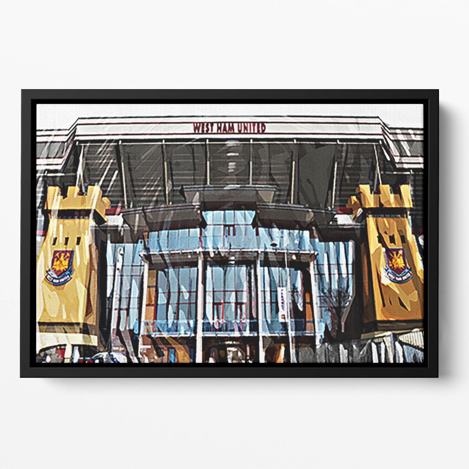 West Ham Upton Park Floating Framed Canvas