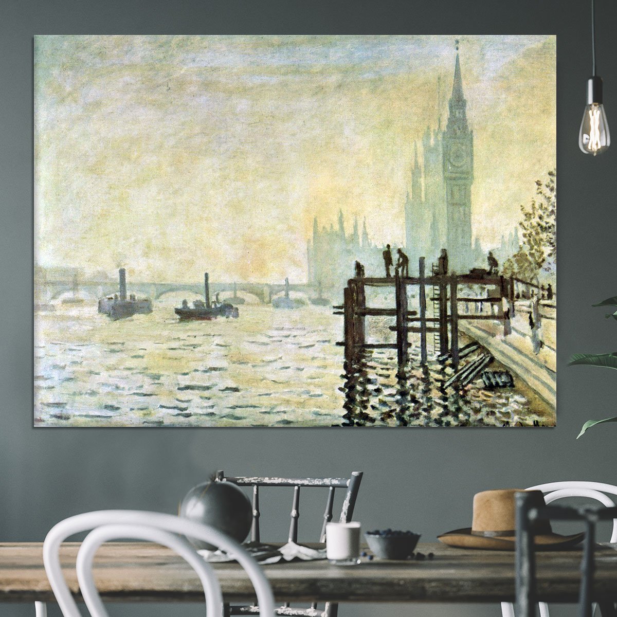 Westminster Bridge in London by Monet Canvas Print or Poster