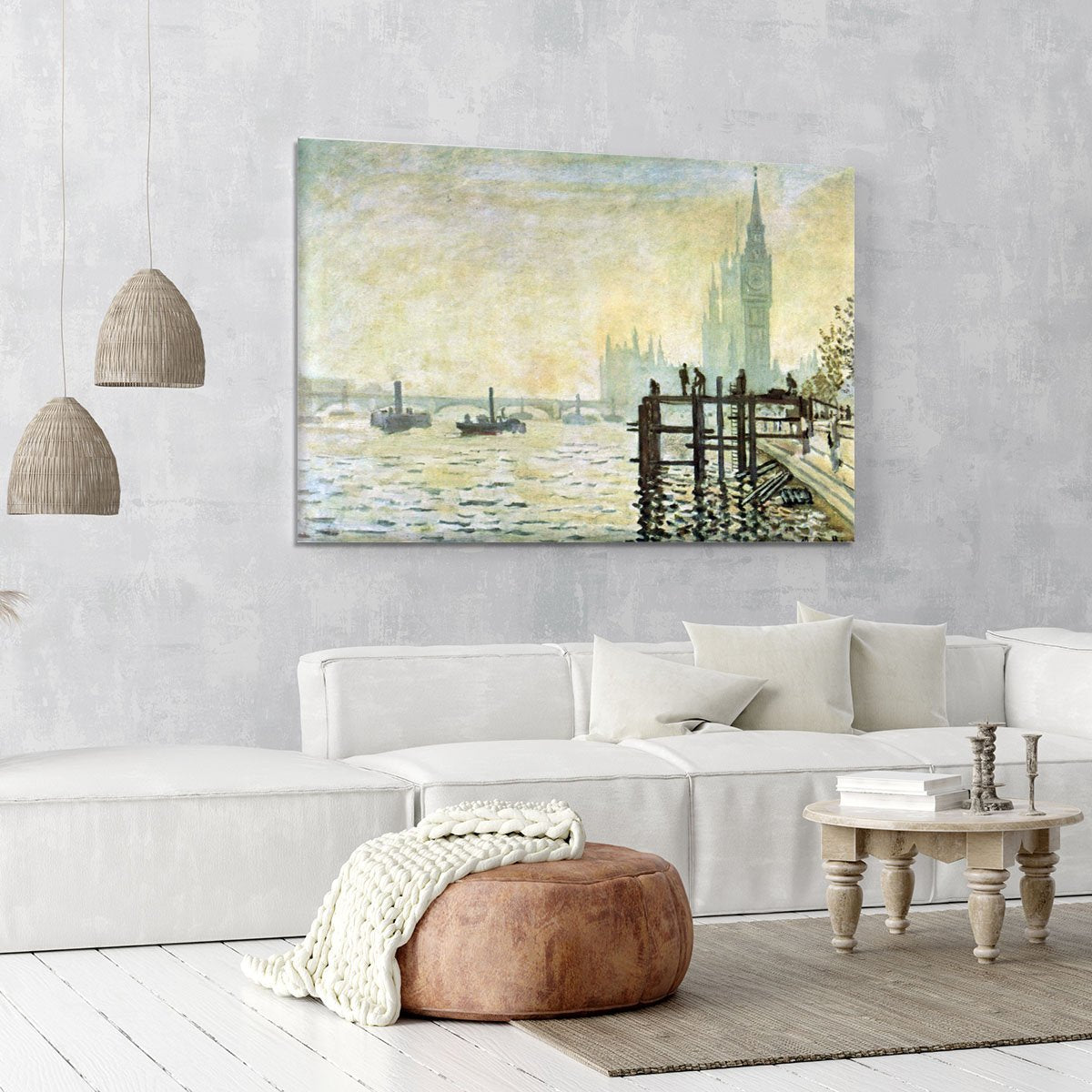 Westminster Bridge in London by Monet Canvas Print or Poster