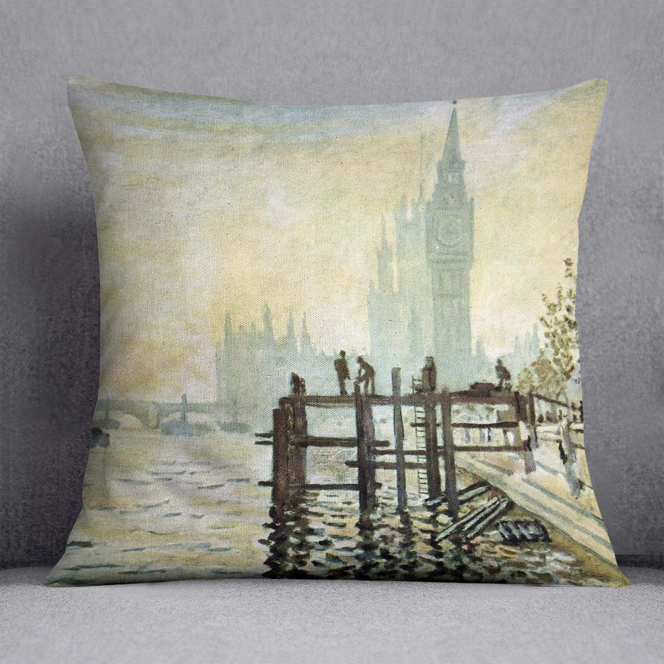 Westminster Bridge in London by Monet Throw Pillow
