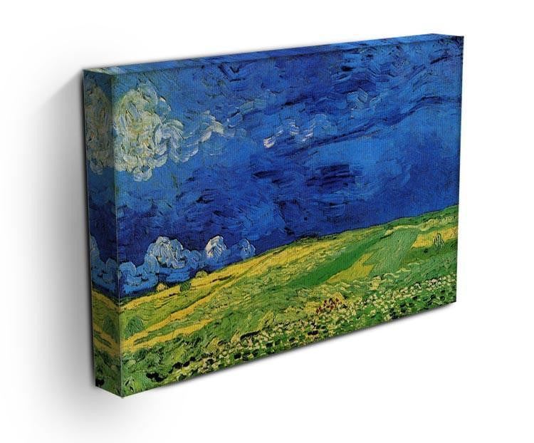 Wheat Field Under Clouded Sky by Van Gogh Canvas Print & Poster - Canvas Art Rocks - 3