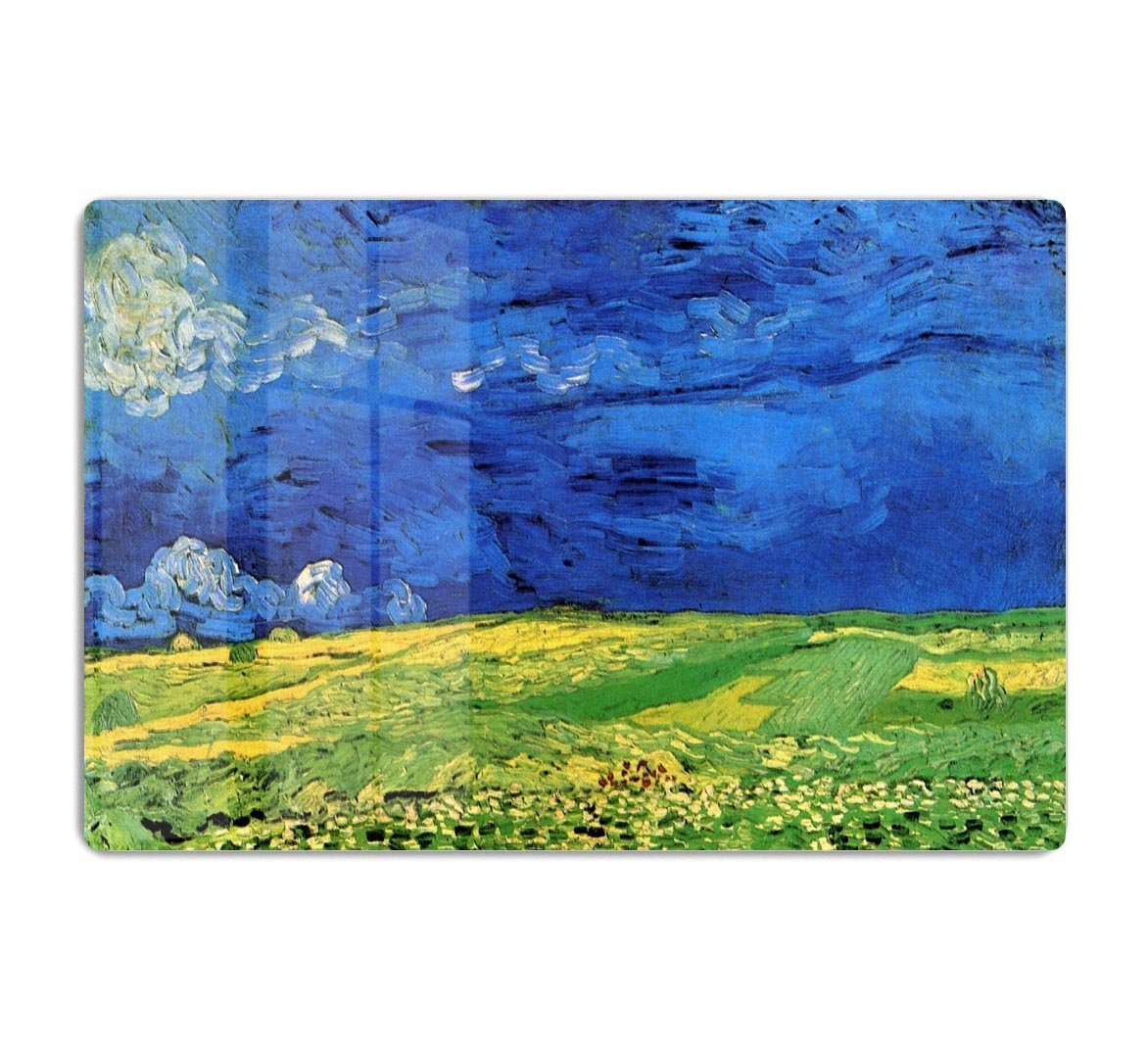 Wheat Field Under Clouded Sky by Van Gogh HD Metal Print