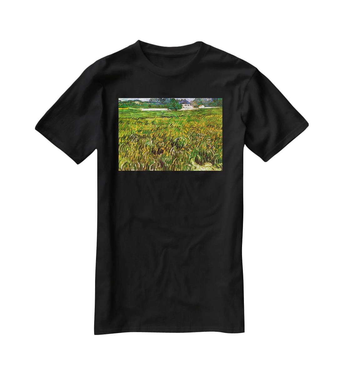 Wheat Field at Auvers with White House by Van Gogh T-Shirt - Canvas Art Rocks - 1