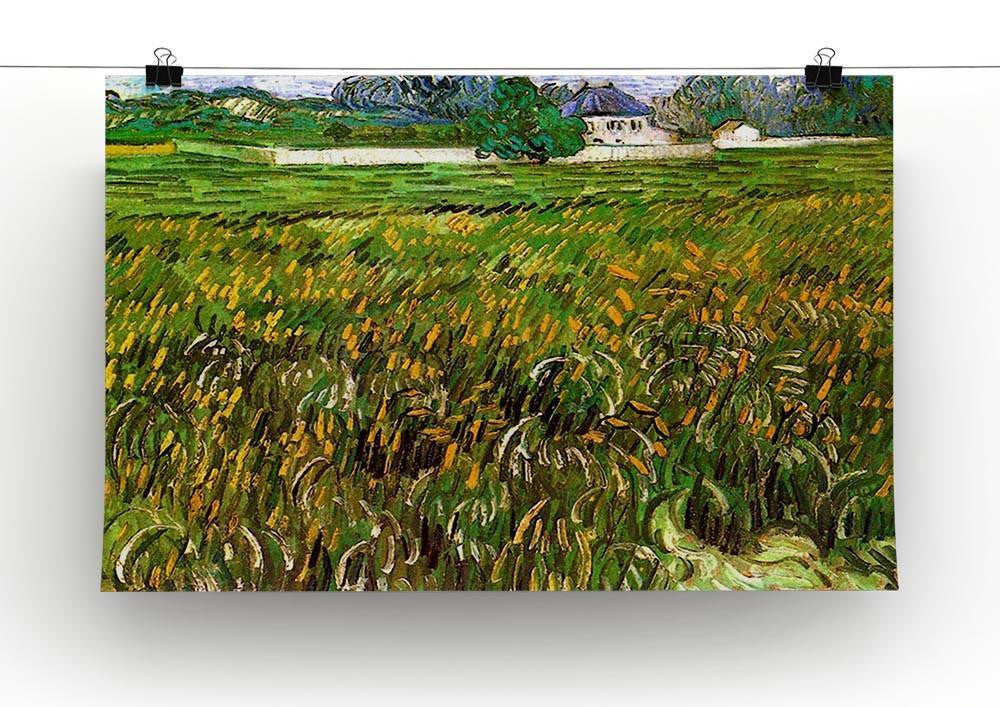 Wheat Field at Auvers with White House by Van Gogh Canvas Print & Poster - Canvas Art Rocks - 2