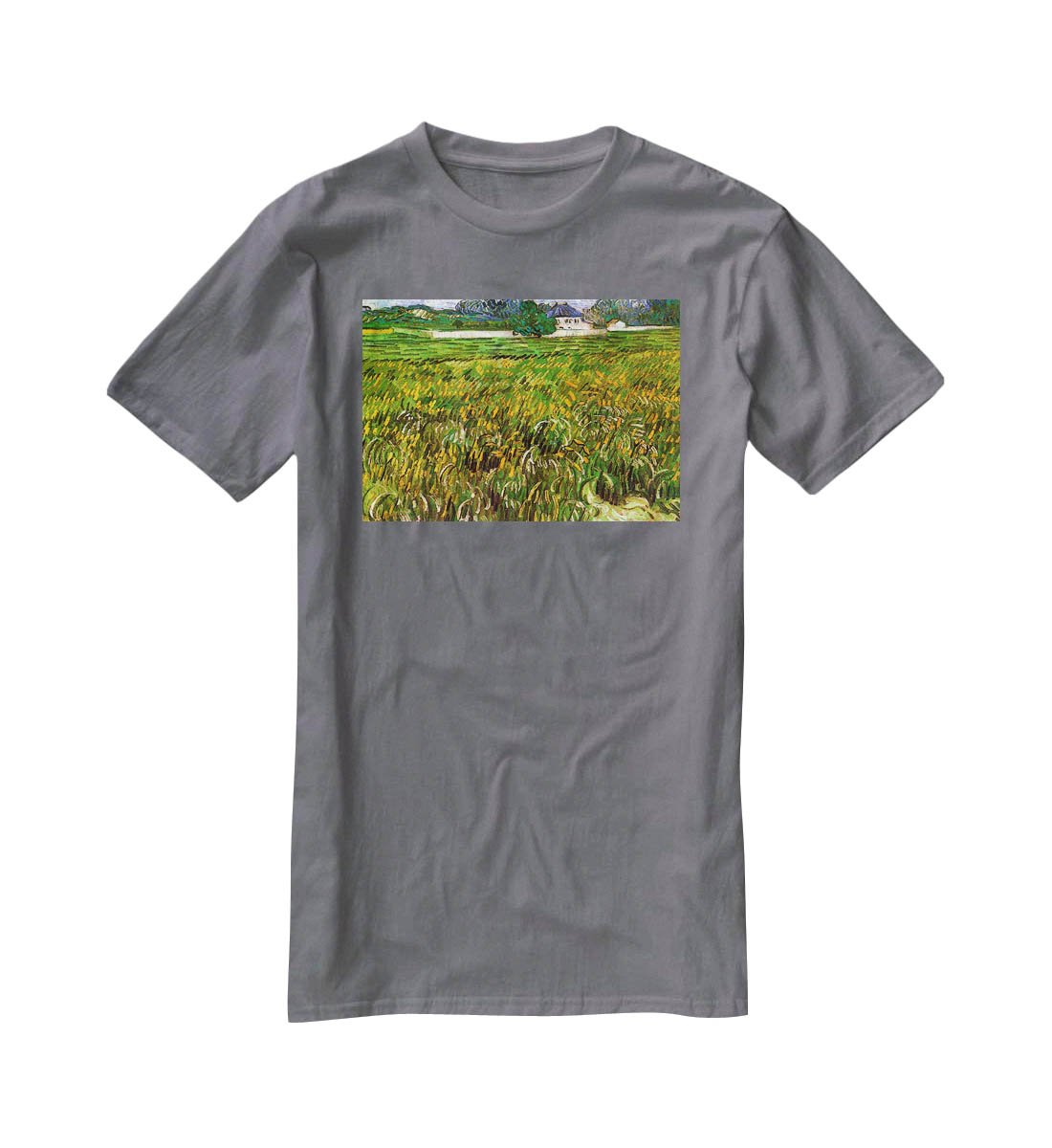 Wheat Field at Auvers with White House by Van Gogh T-Shirt - Canvas Art Rocks - 3