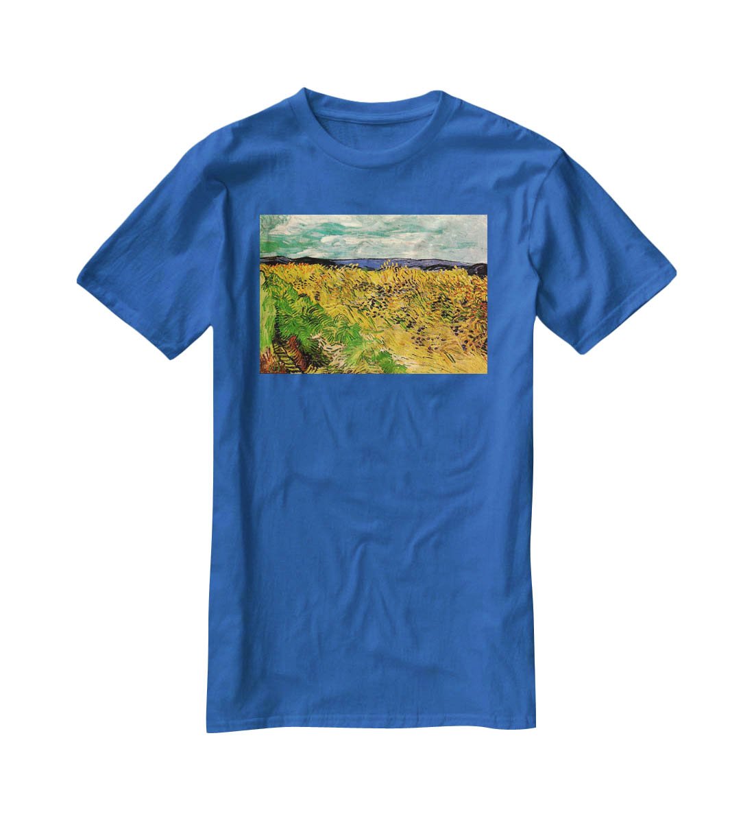 Wheat Field with Cornflowers by Van Gogh T-Shirt - Canvas Art Rocks - 2