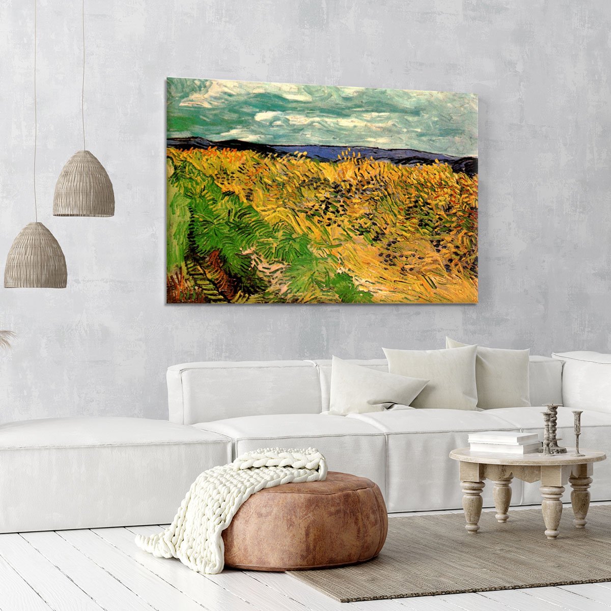 Wheat Field with Cornflowers by Van Gogh Canvas Print or Poster