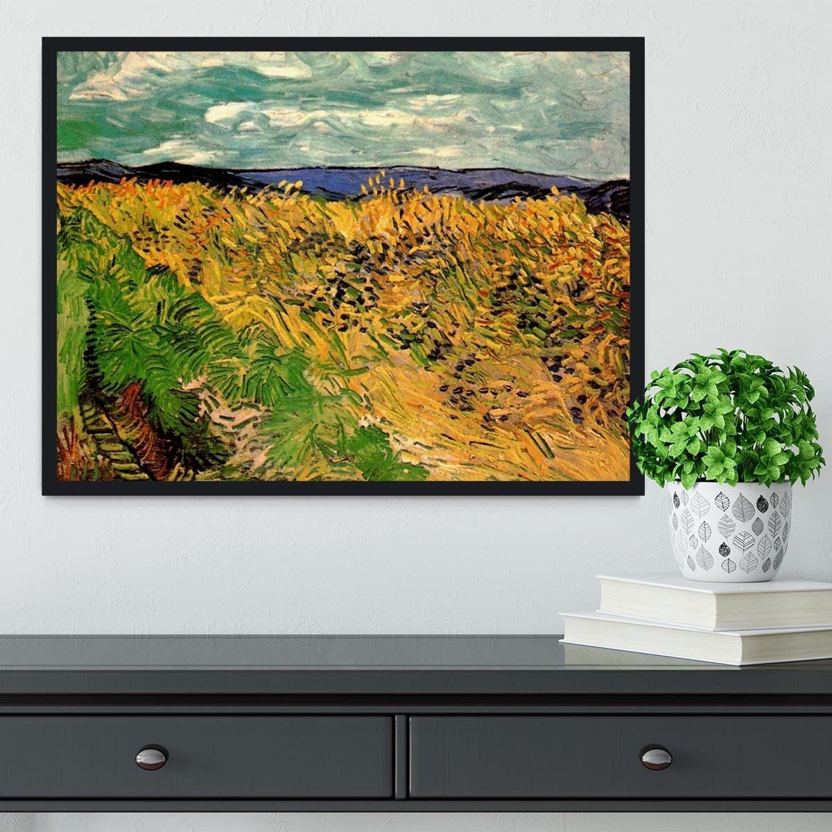Wheat Field with Cornflowers by Van Gogh Framed Print - Canvas Art Rocks - 2
