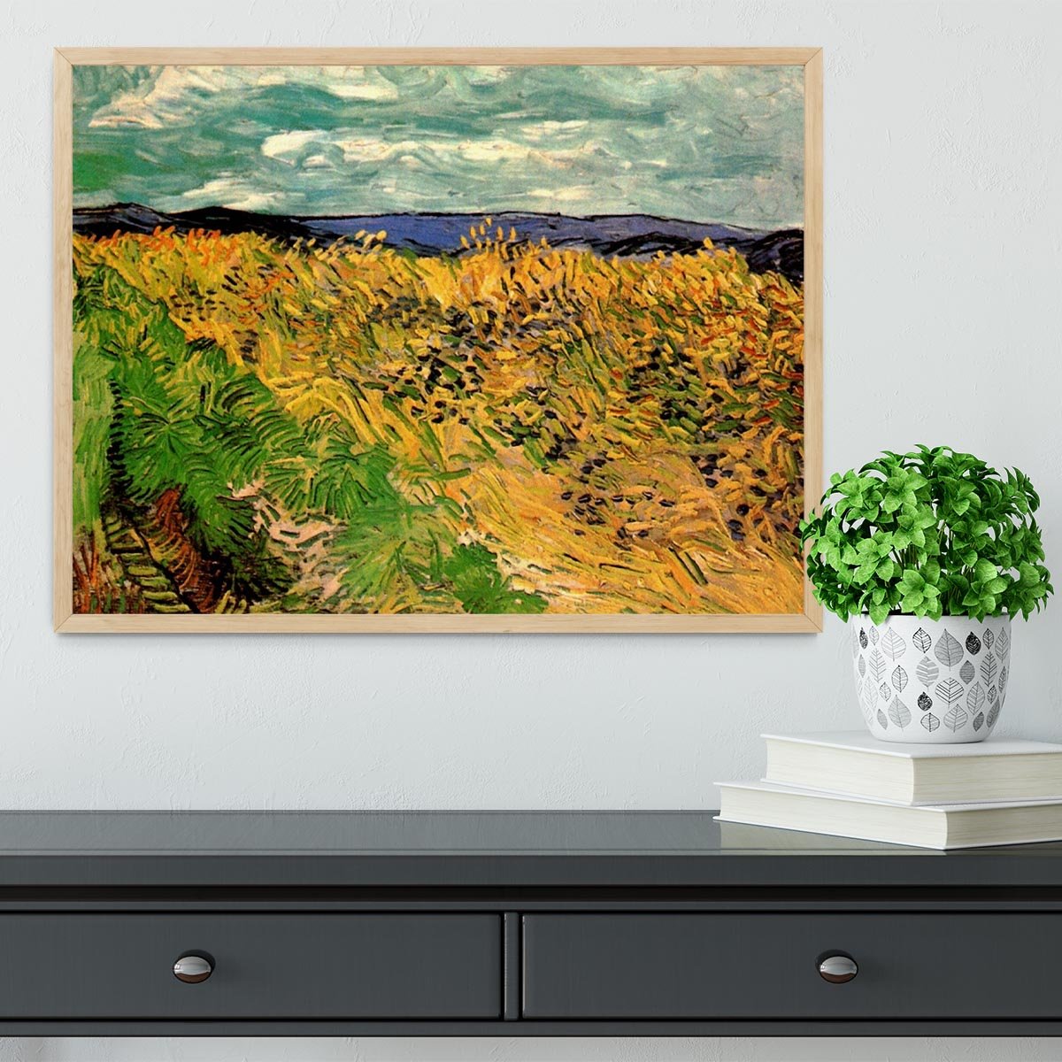 Wheat Field with Cornflowers by Van Gogh Framed Print - Canvas Art Rocks - 4