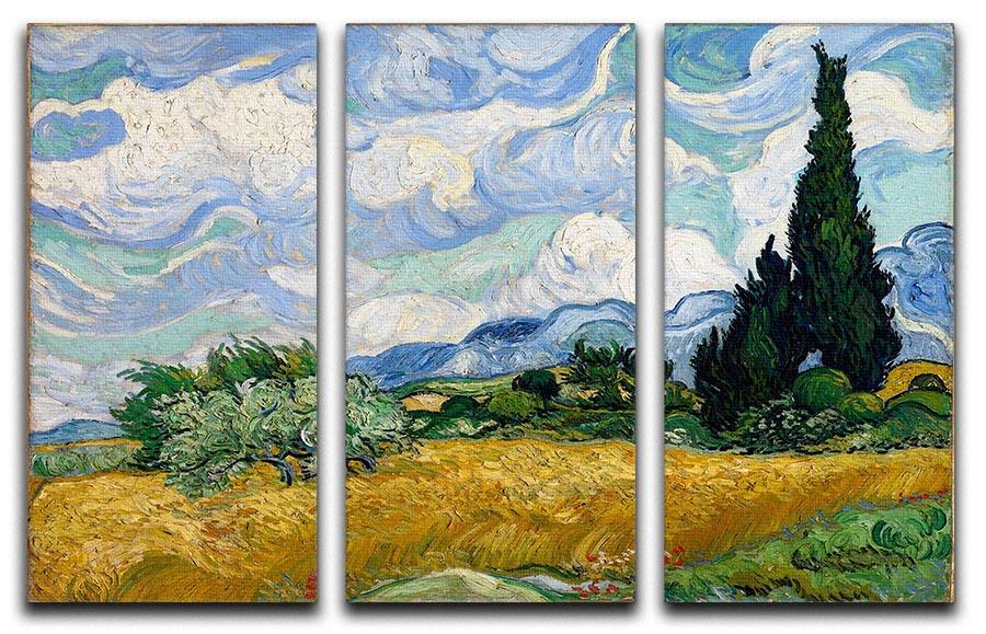 Wheat Field with Cypresses 3 Split Panel Canvas Print - Canvas Art Rocks - 4