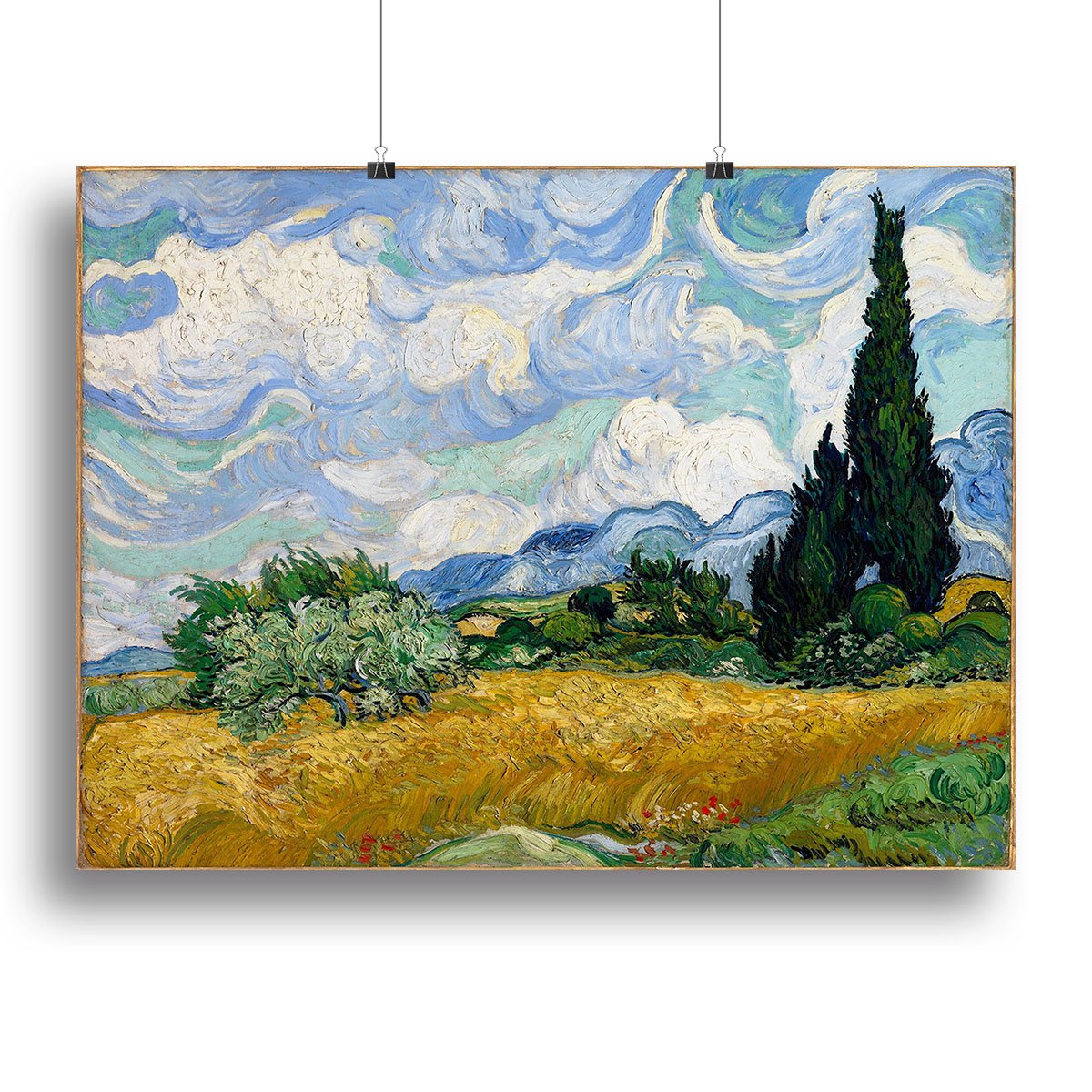 Wheat Field with Cypresses Canvas Print or Poster