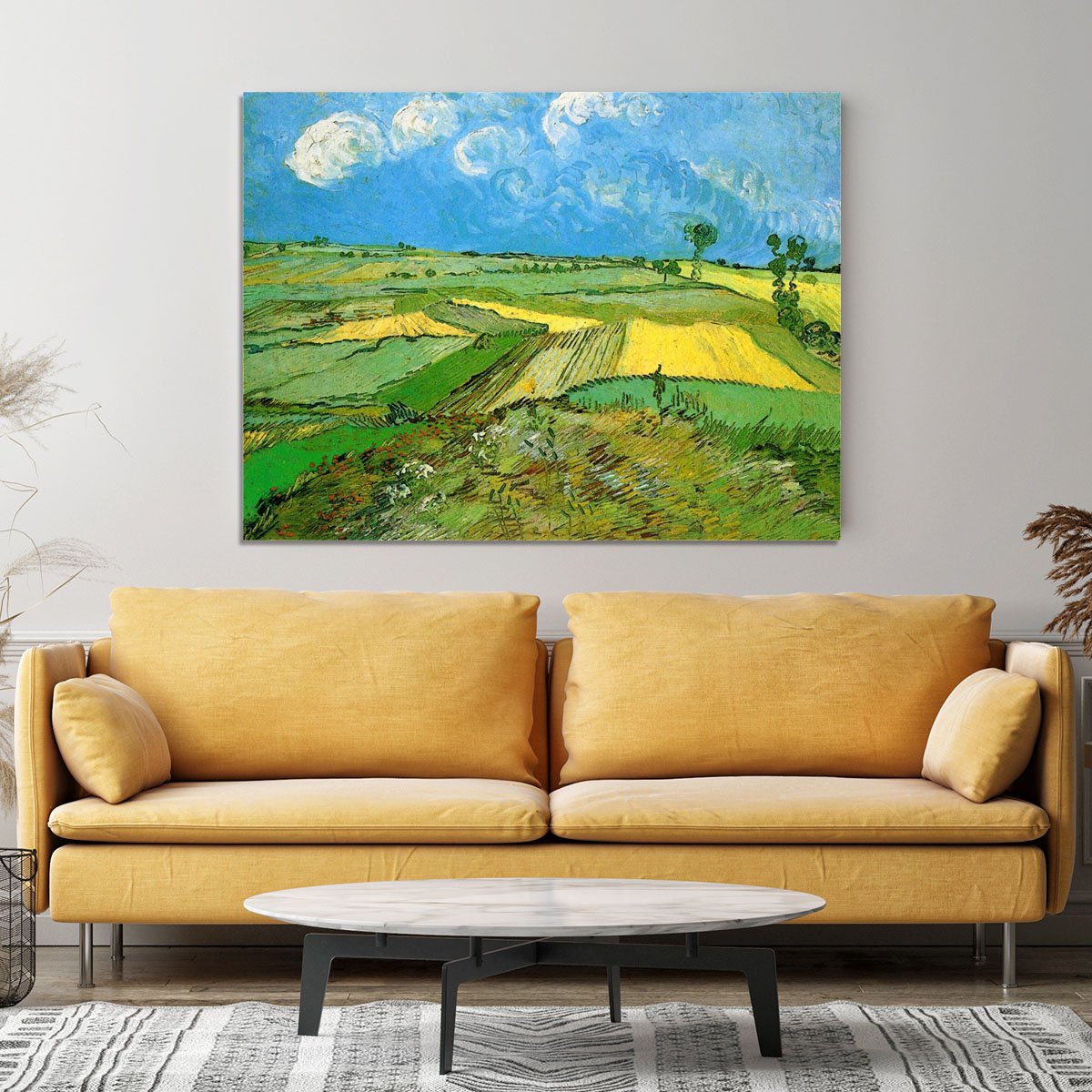 Wheat Fields at Auvers Under Clouded Sky by Van Gogh Canvas Print or Poster