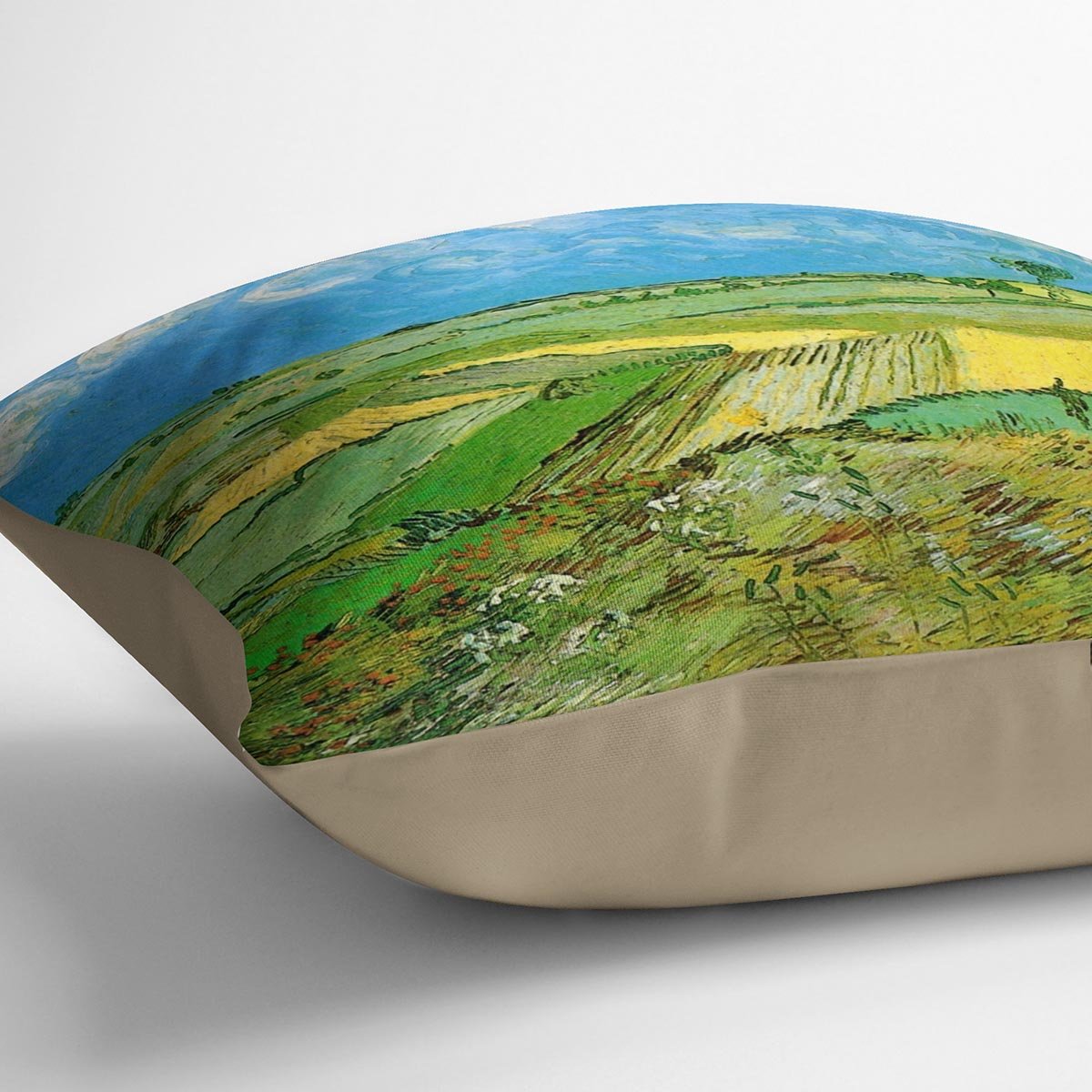 Wheat Fields at Auvers Under Clouded Sky by Van Gogh Throw Pillow