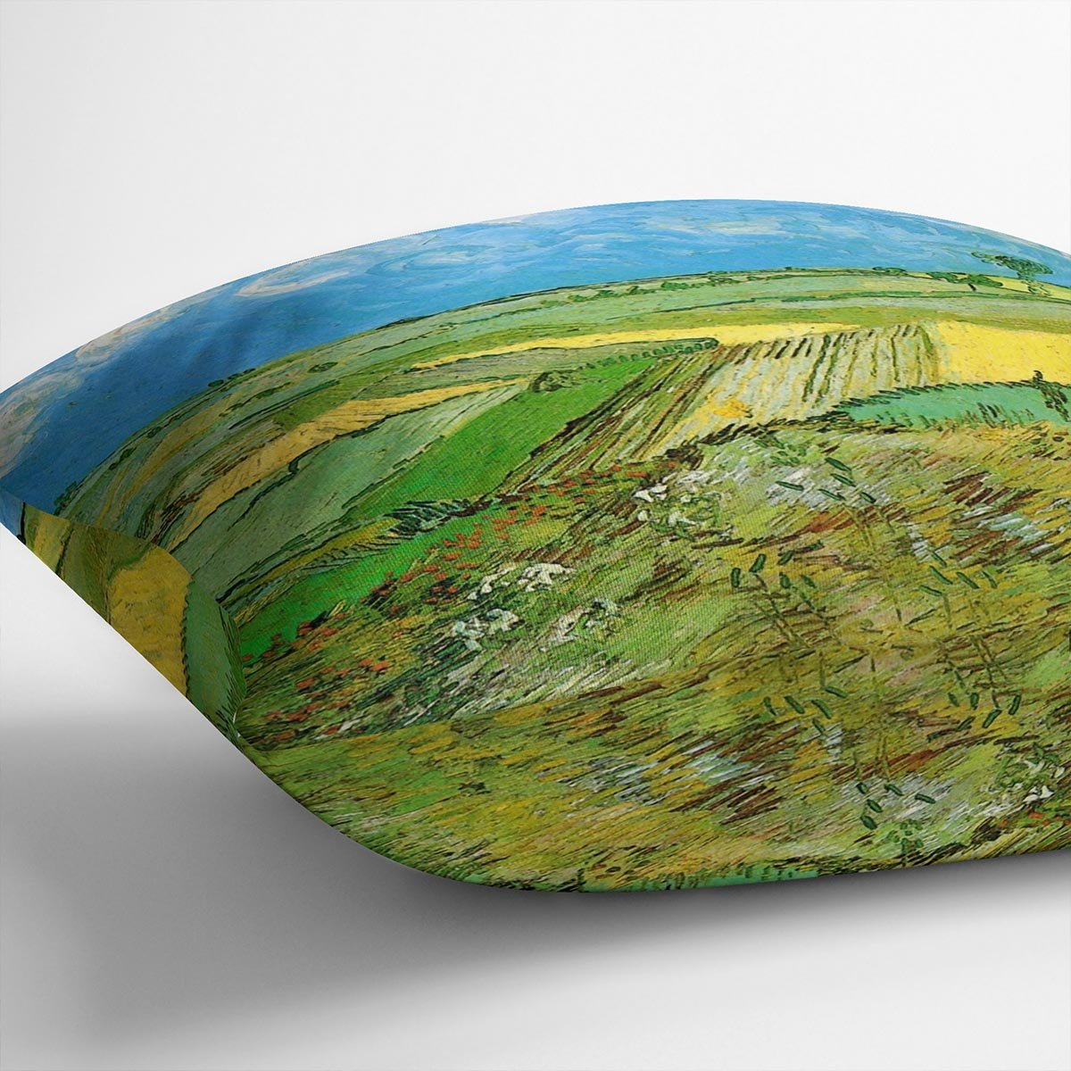 Wheat Fields at Auvers Under Clouded Sky by Van Gogh Throw Pillow