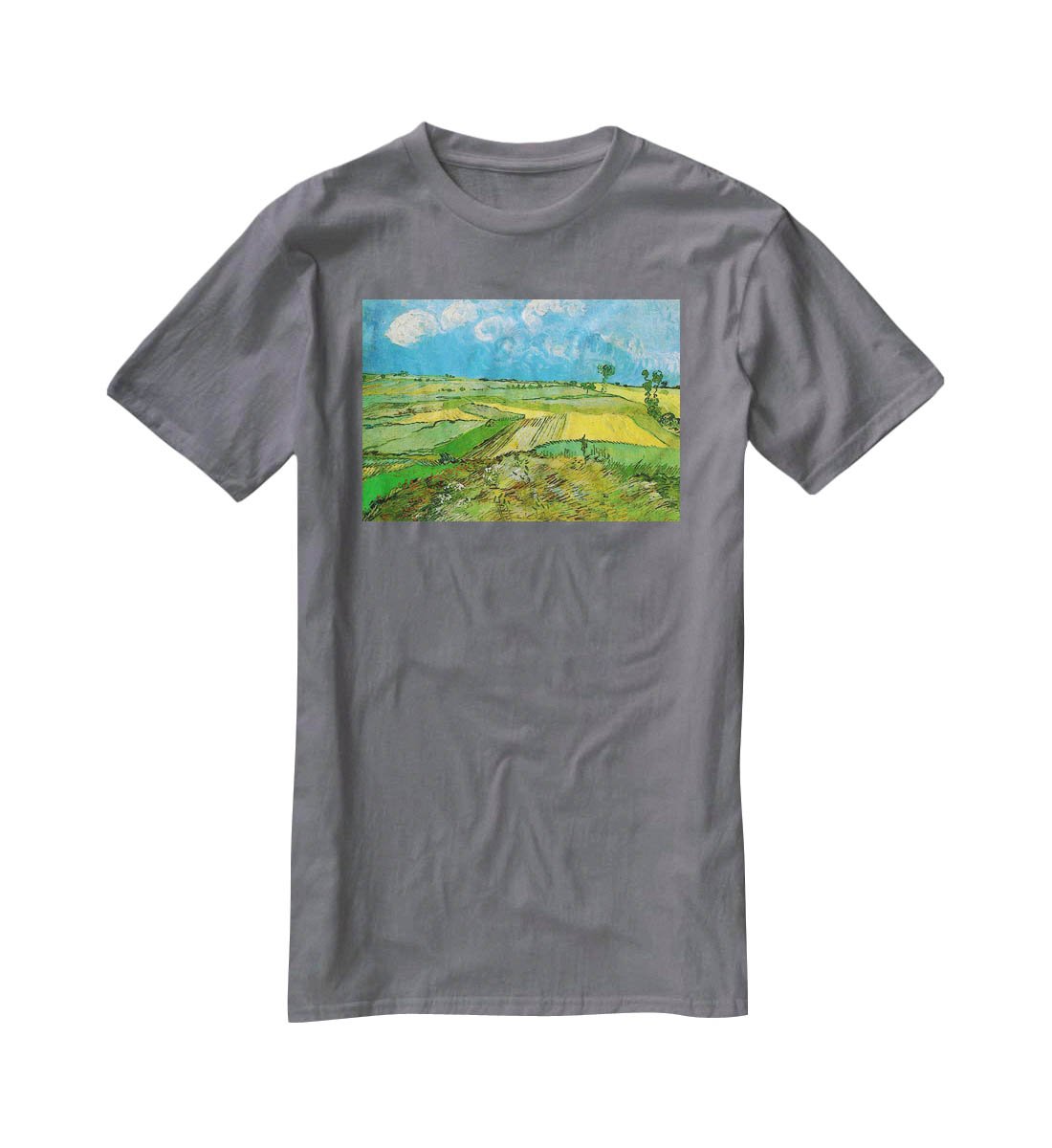 Wheat Fields at Auvers Under Clouded Sky by Van Gogh T-Shirt - Canvas Art Rocks - 3
