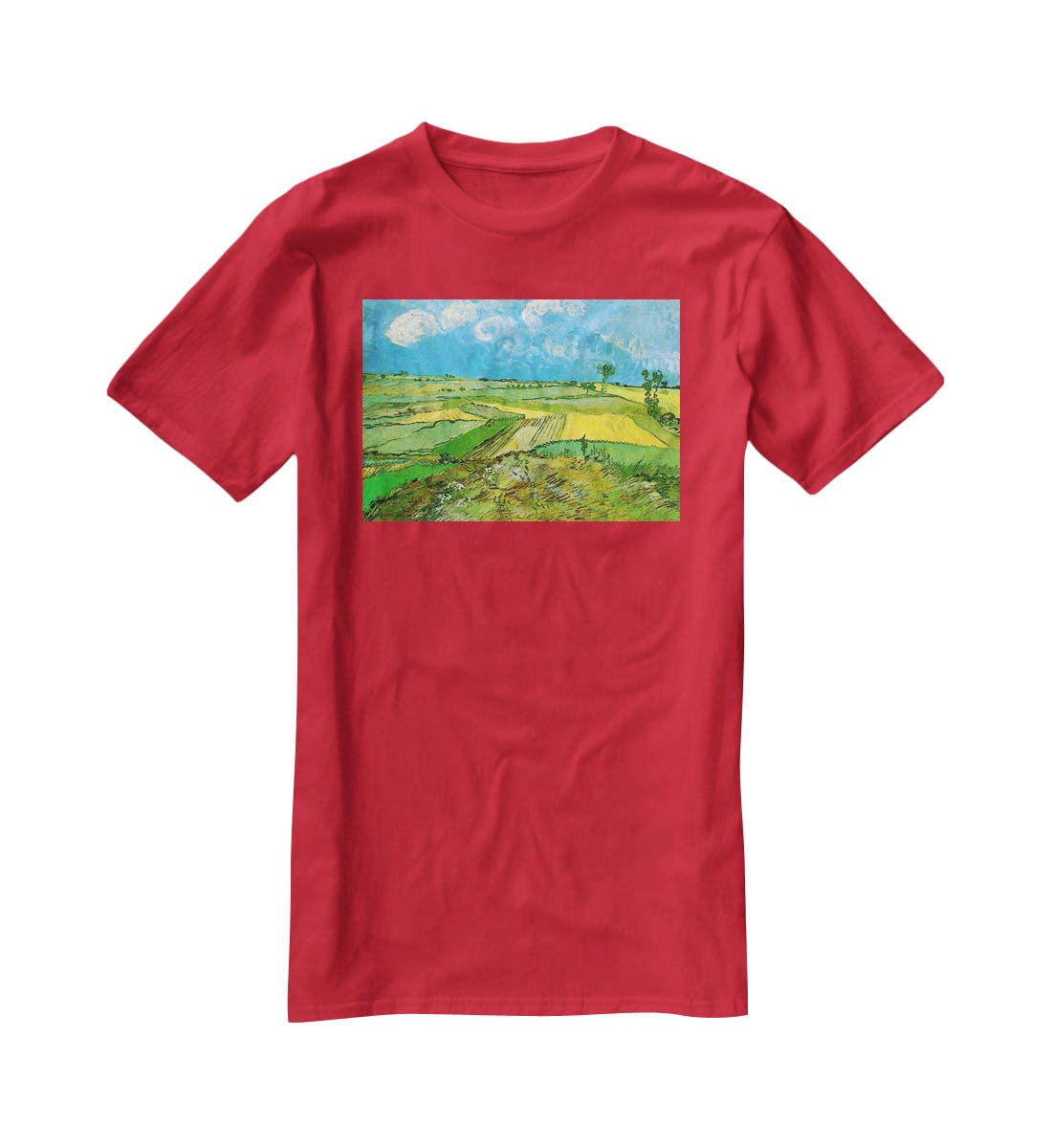 Wheat Fields at Auvers Under Clouded Sky by Van Gogh T-Shirt - Canvas Art Rocks - 4