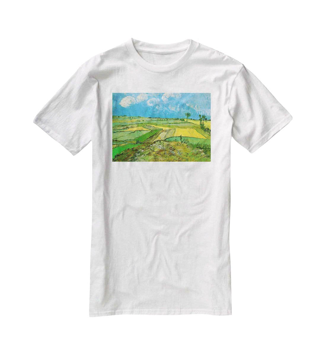 Wheat Fields at Auvers Under Clouded Sky by Van Gogh T-Shirt - Canvas Art Rocks - 5