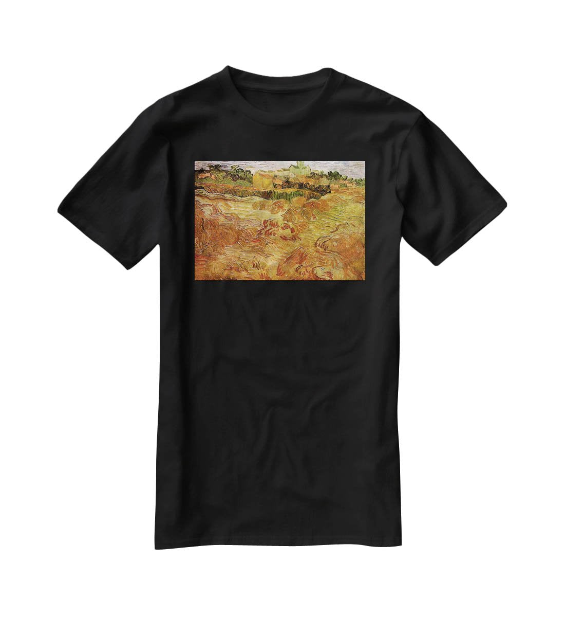 Wheat Fields with Auvers in the Background by Van Gogh T-Shirt - Canvas Art Rocks - 1