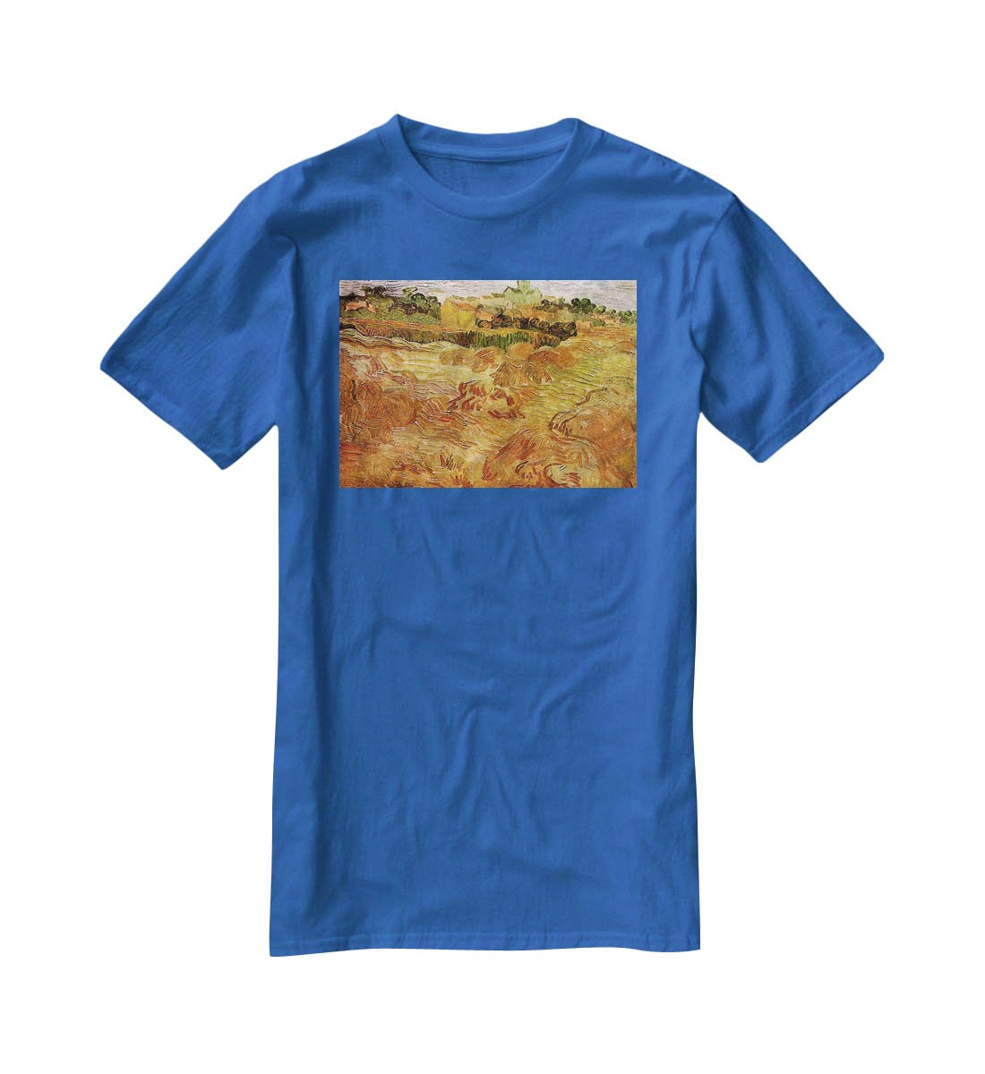 Wheat Fields with Auvers in the Background by Van Gogh T-Shirt - Canvas Art Rocks - 2