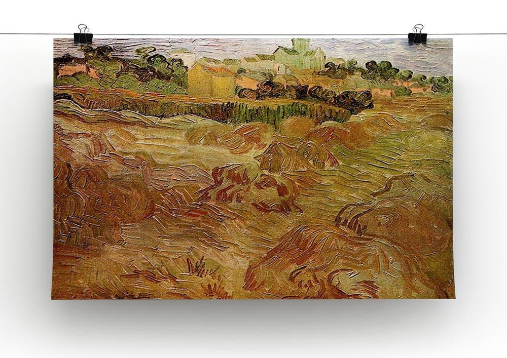 Wheat Fields with Auvers in the Background by Van Gogh Canvas Print & Poster - Canvas Art Rocks - 2