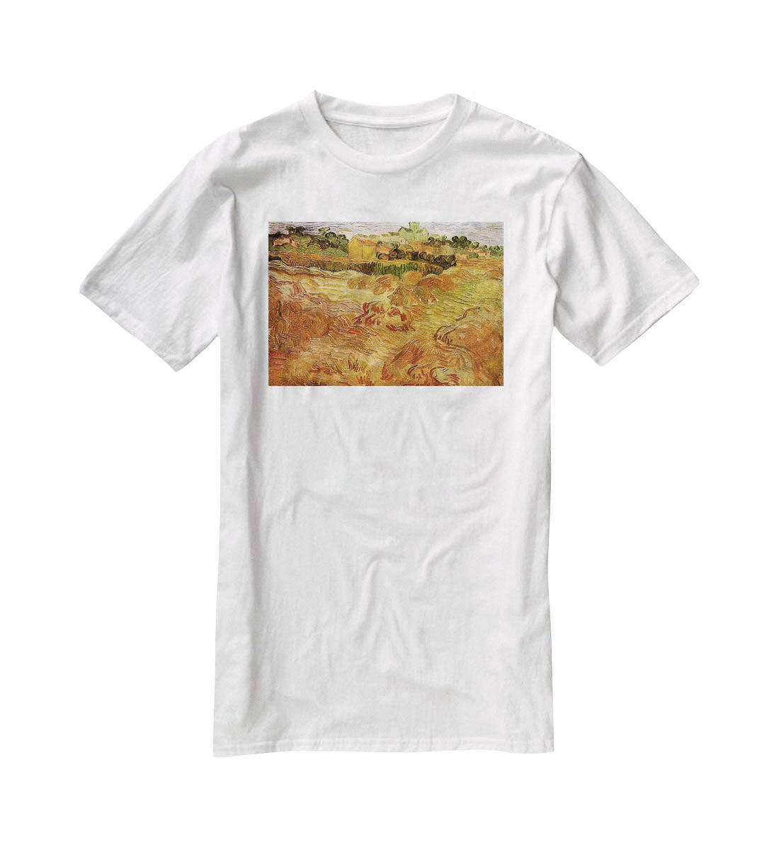 Wheat Fields with Auvers in the Background by Van Gogh T-Shirt - Canvas Art Rocks - 5