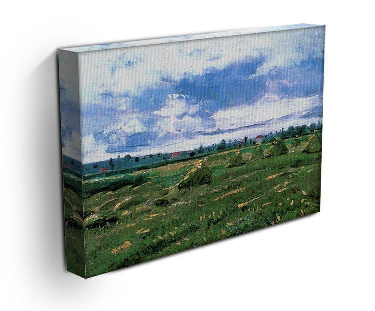 Wheat Fields with Stacks by Van Gogh Canvas Print & Poster - Canvas Art Rocks - 3