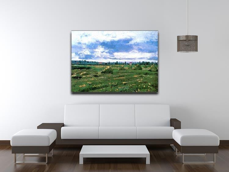 Wheat Fields with Stacks by Van Gogh Canvas Print & Poster - Canvas Art Rocks - 4