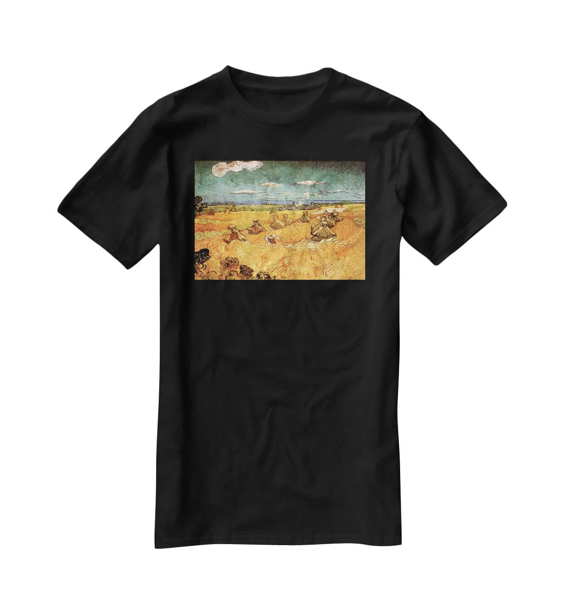 Wheat Stacks with Reaper by Van Gogh T-Shirt - Canvas Art Rocks - 1