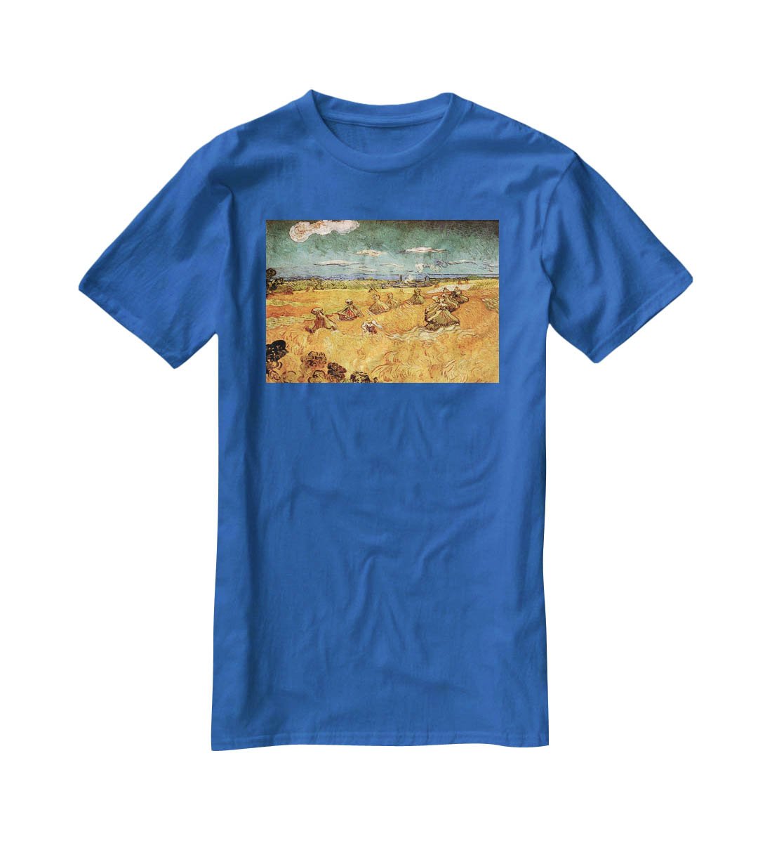 Wheat Stacks with Reaper by Van Gogh T-Shirt - Canvas Art Rocks - 2