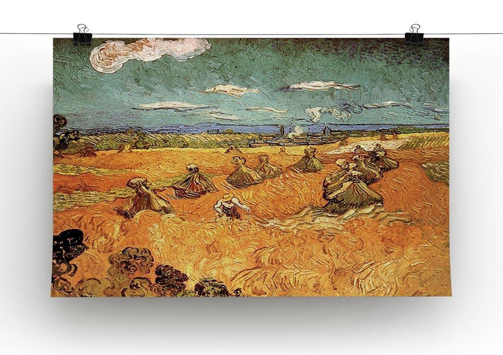 Wheat Stacks with Reaper by Van Gogh Canvas Print & Poster - Canvas Art Rocks - 2