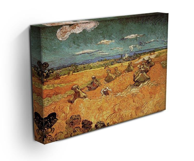 Wheat Stacks with Reaper by Van Gogh Canvas Print & Poster - Canvas Art Rocks - 3