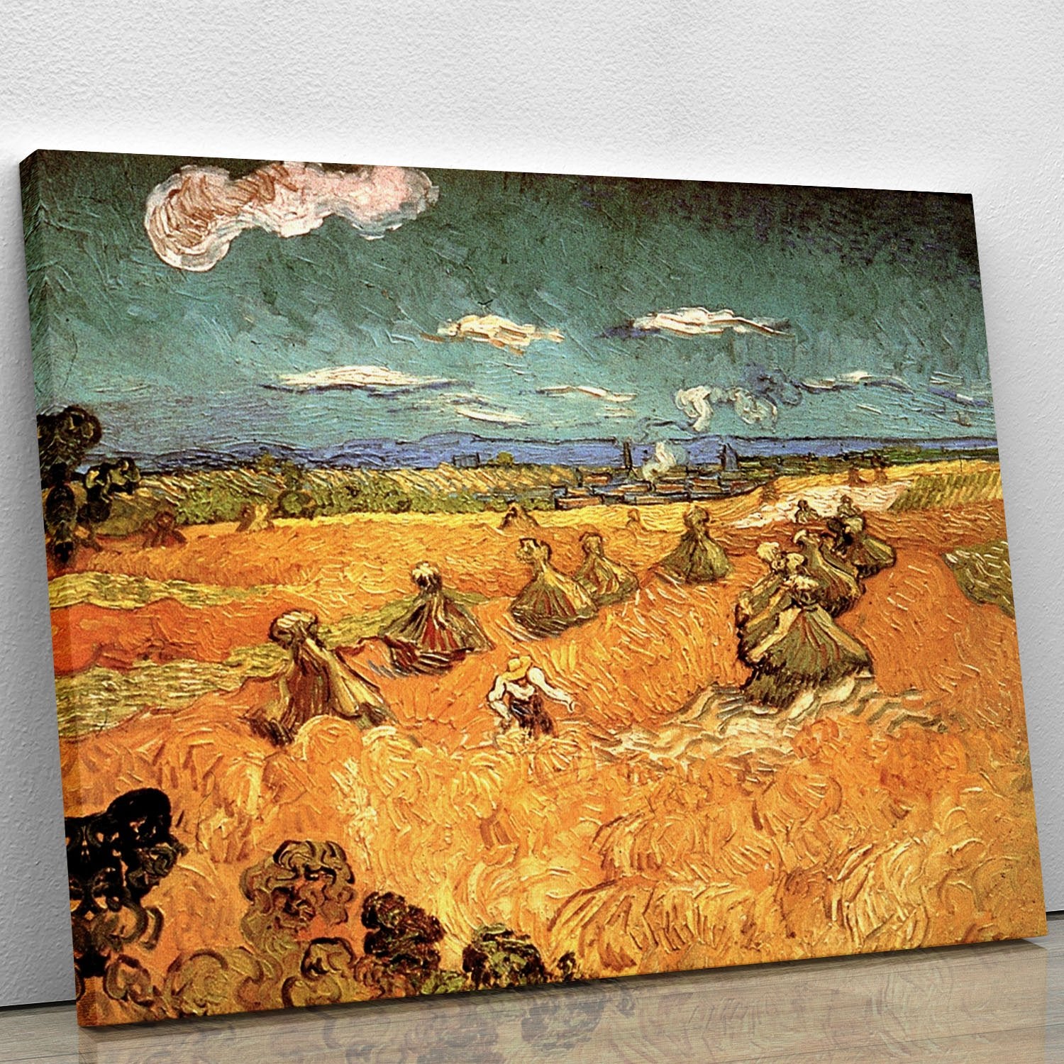 Wheat Stacks with Reaper by Van Gogh Canvas Print or Poster