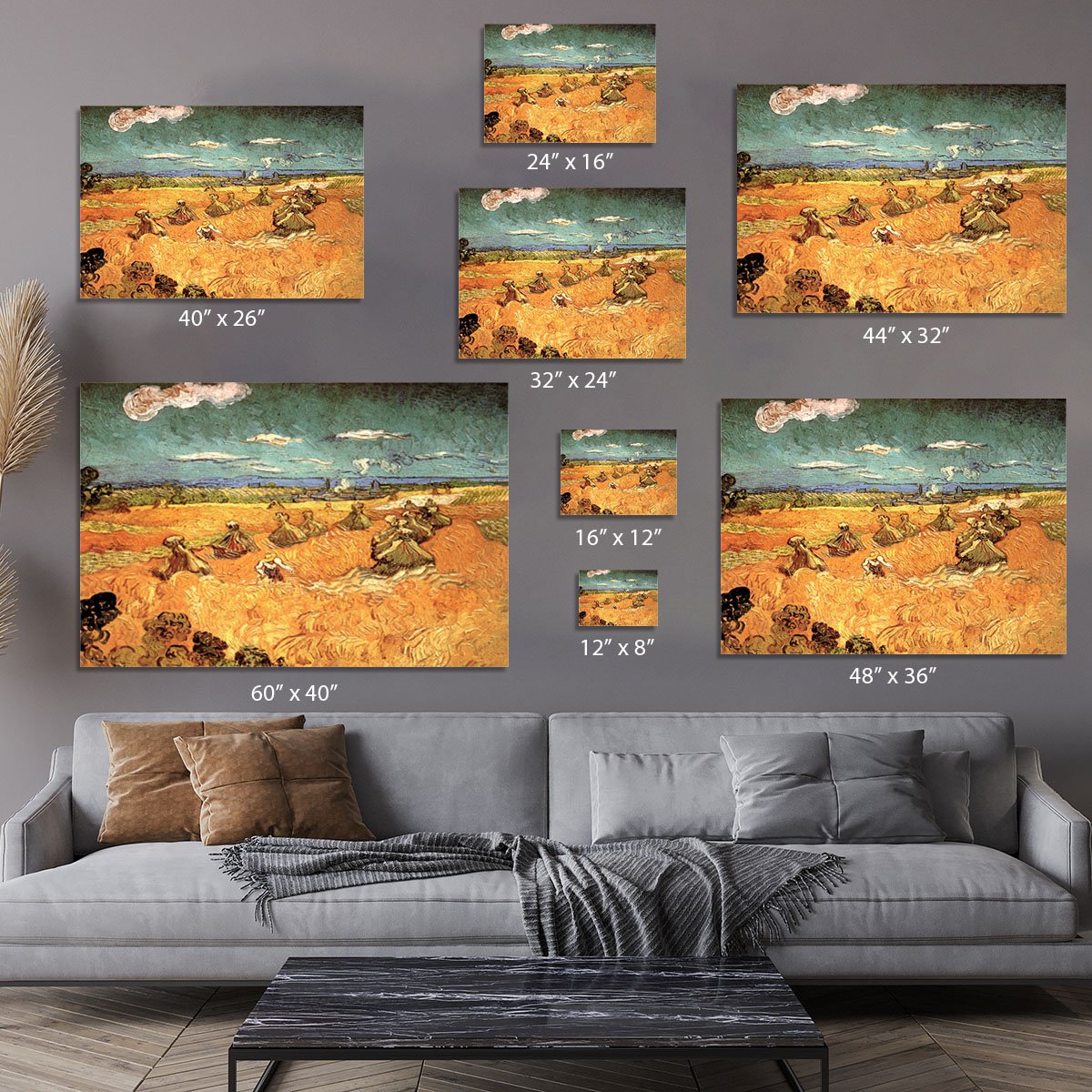 Wheat Stacks with Reaper by Van Gogh Canvas Print or Poster