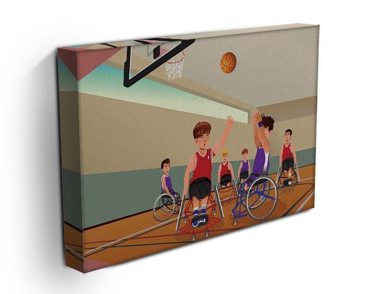 Wheelchairs playing basketball Canvas Print or Poster - Canvas Art Rocks - 3