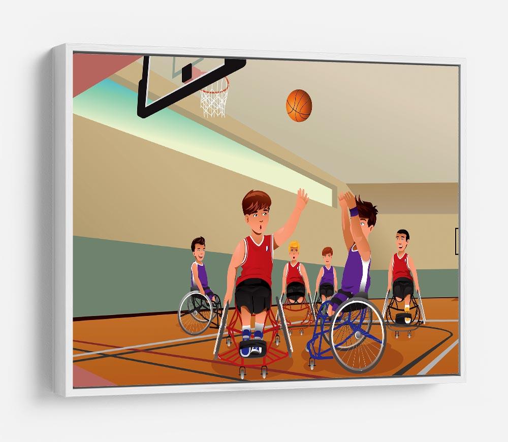 Wheelchairs playing basketball HD Metal Print
