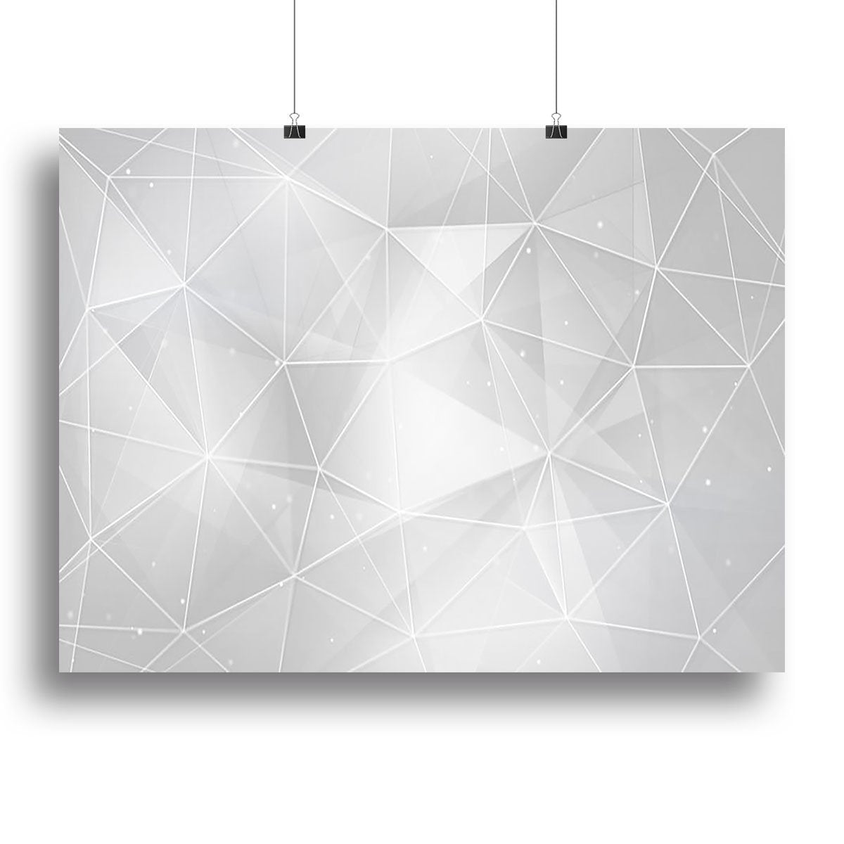 White Geometric Triangles Canvas Print or Poster