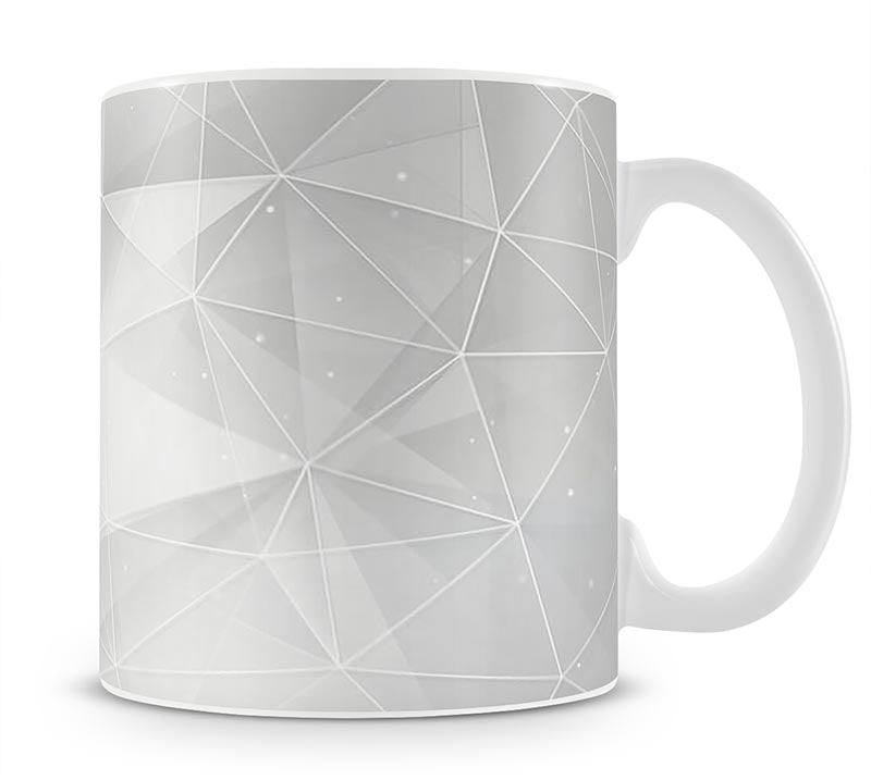 White Geometric Triangles Mug - Canvas Art Rocks - 1